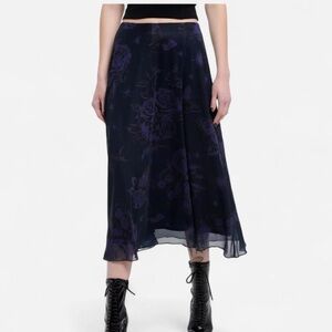 Cosmic Aura Twilight Floral Skirt